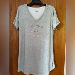 Large Danskin woman’s night gown, “be wild and wonder”